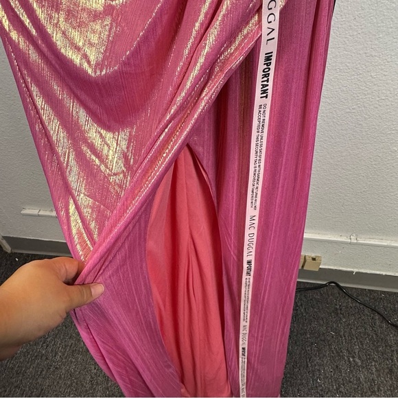 Mac Duggar Women’s Elegant Asymmetric Neck Side Ruched Dress Gown Size 12 - Picture 5 of 11